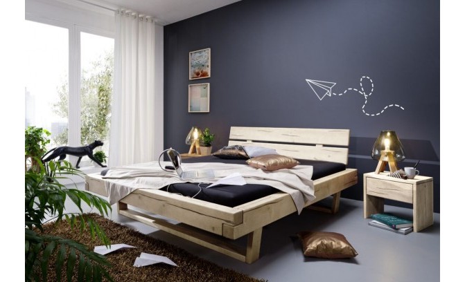 Тумба прикроватная из массива сосны (белый воск)